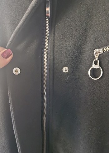 Siyah Midi Goth Kadın Ceket - Görsel 6