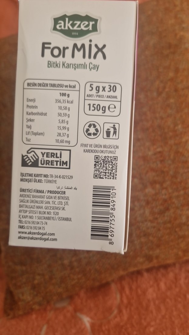 Akzer ForMix Bitki Karışımlı Toz Çay 150g - Görsel 5