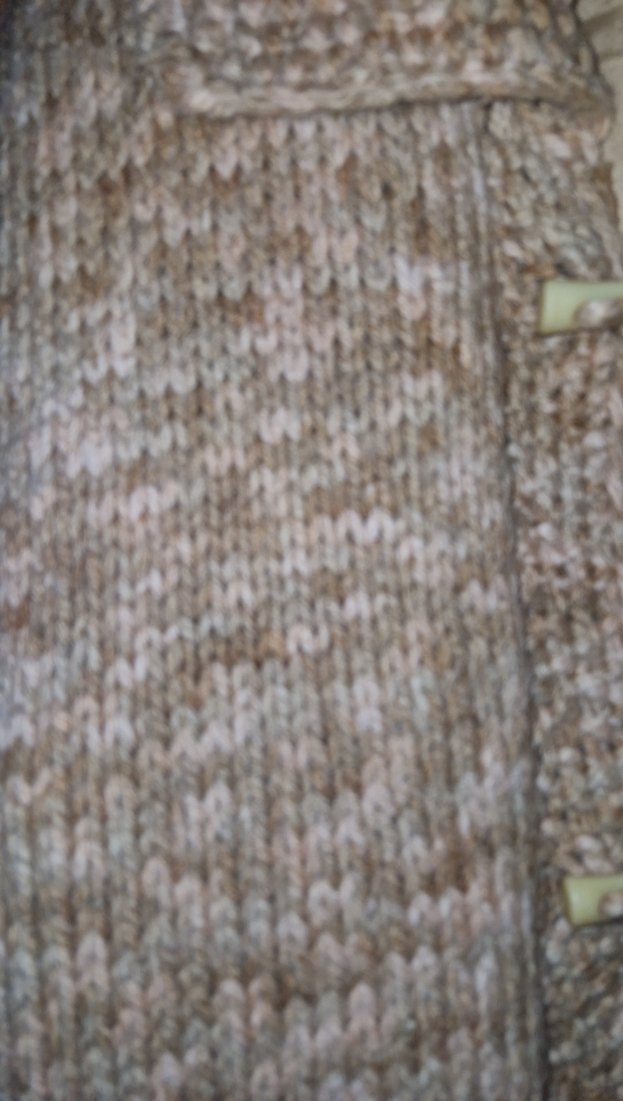 Uzun Bej Örgü Kadın Kaban el örgüüs - Görsel 4