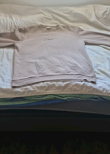 Bej Kadın Bisiklet Yaka Baskılı Sweatshirt - Görsel 2