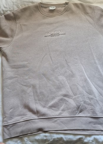 Bej Kadın Bisiklet Yaka Baskılı Sweatshirt - Görsel 5