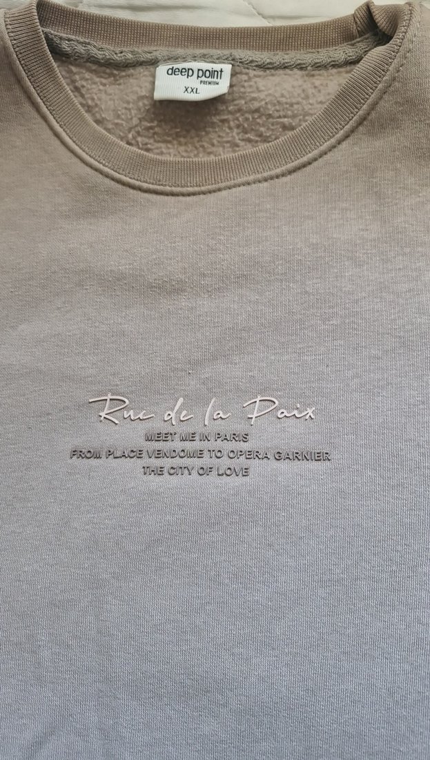 Bej Kadın Bisiklet Yaka Baskılı Sweatshirt - Görsel 3