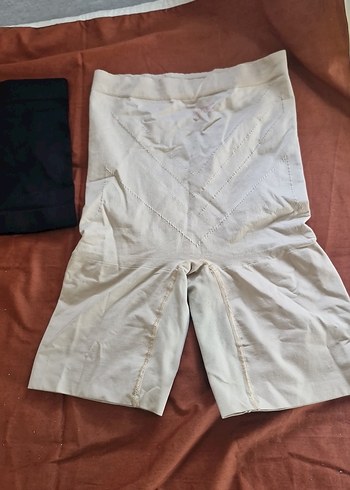 Düz Bej Mini Hamile Şortu korse - Görsel 5