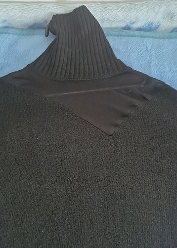 Siyah Uzun Kollu Boğazlı Kadın  kazak ön tarafı fille - Görsel 5