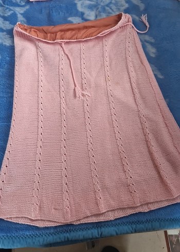 Pembe Örgü Bohem Triko Takım kesim ördüm - Görsel 4