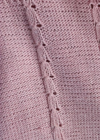 Pembe Örgü Bohem Triko Takım kesim ördüm - Görsel 11