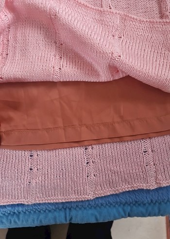 Pembe Örgü Bohem Triko Takım kesim ördüm - Görsel 5