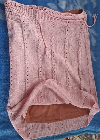 Pembe Örgü Bohem Triko Takım kesim ördüm - Görsel 15