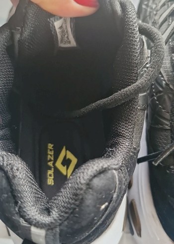 Yılan Desenli Siyah Spor Stiletto Sneaker - Görsel 9