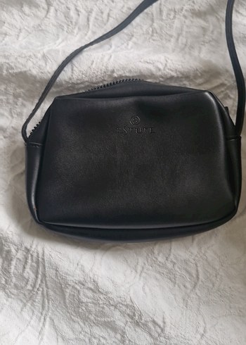 Siyah Deri Tokalı Kadın Çanta Seti - Görsel 7