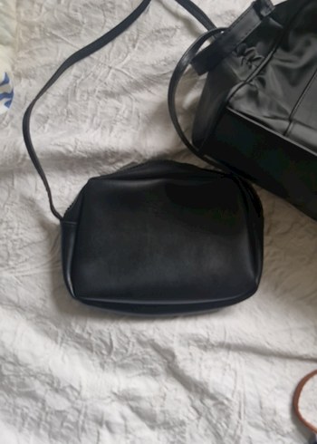 Siyah Deri Tokalı Kadın Çanta Seti - Görsel 12