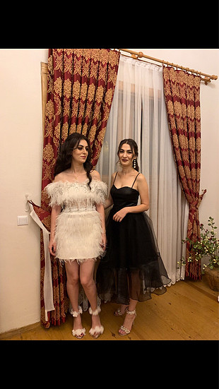Raisa & Vanessa Tüylü mini elbise