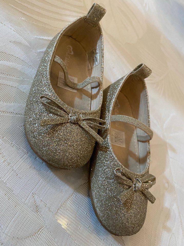 Kız Çocuk Altın Simli Ballet Flats - Görsel 3