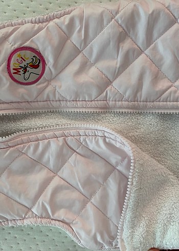 Kızlar için Nakışlı Fermuarlı Pembe Yelek - Görsel 3