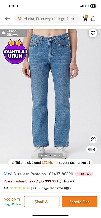 26 Beden mavi jeans