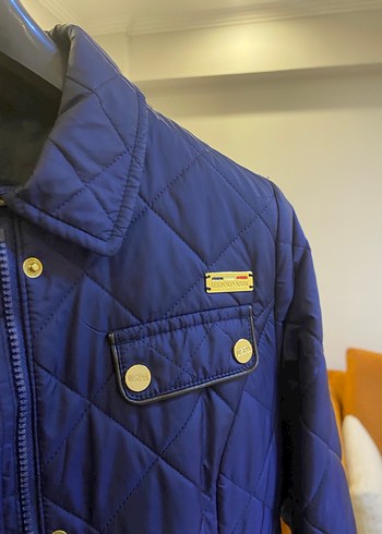 Düğmeli Mavi Kadın Midi Ceket - Görsel 3