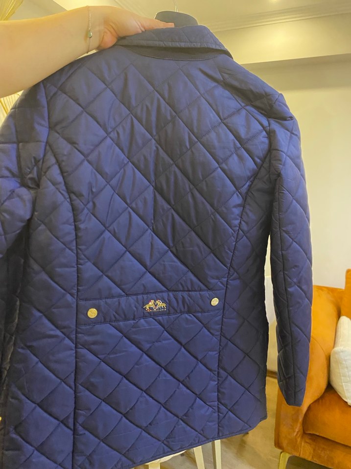 Düğmeli Mavi Kadın Midi Ceket - Görsel 4