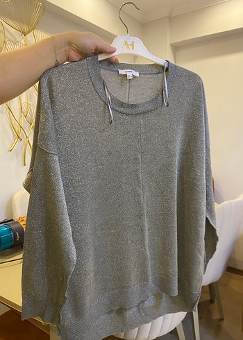 Gri Örme Kadın Triko Kazak - Görsel 3