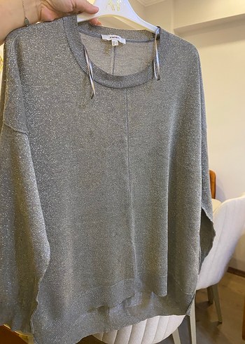 Gri Örme Kadın Triko Kazak - Görsel 2