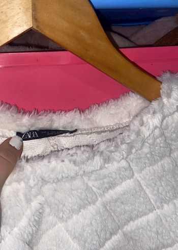 Beyaz Peluş Kadın Sweatshirt - Görsel 3