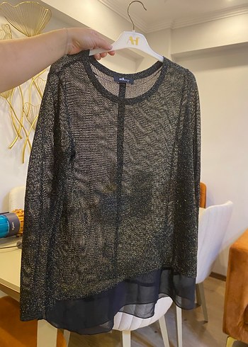 Siyah Örgü Triko Uzun Kollu Bluz - Görsel 2