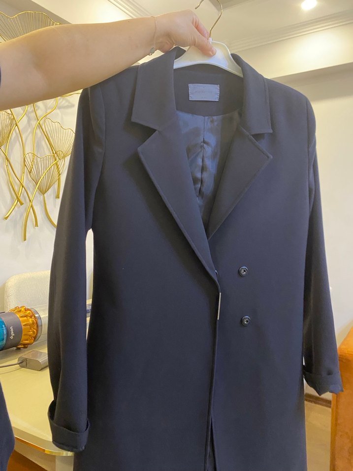 Düğmeli siyah Kadın Blazer Ceket - Görsel 3