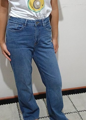 38 Beden Mavi Kadın Denim Normal Boy Pantolon
