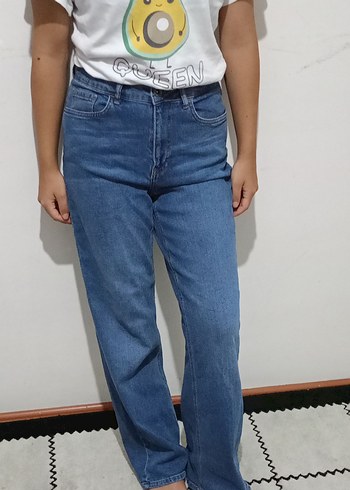 38 Beden mavi Renk Mavi Kadın Denim Normal Boy Pantolon