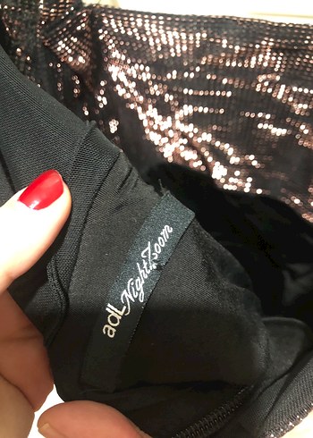 Uzun Kollu Siyah Midi Abiye Elbise - Görsel 3