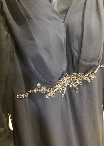 CENGİZ AKTÜRK LACİVERT İŞLEMELİ ABİYE - Görsel 5