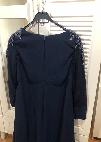 CENGİZ AKTÜRK LACİVERT İŞLEMELİ ABİYE - Görsel 7