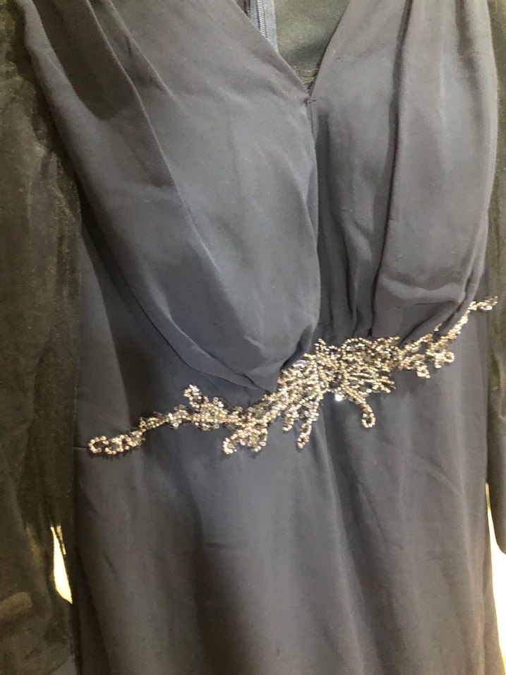 CENGİZ AKTÜRK LACİVERT İŞLEMELİ ABİYE - Görsel 5