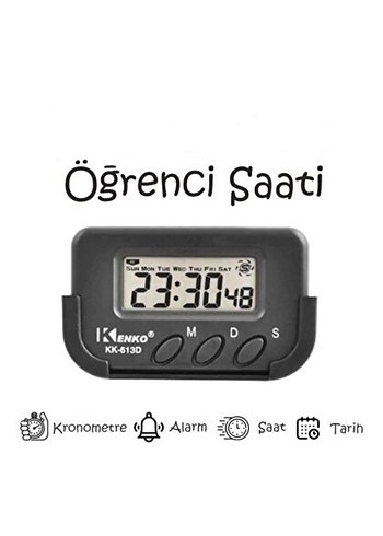 Siyah Öğrenci Dijital Saat