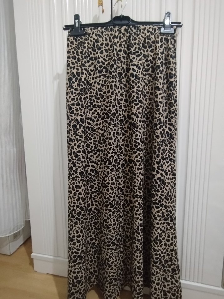 Leopar Desenli Uzun Kadın Etek - Görsel 2