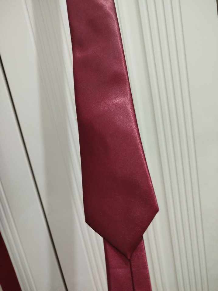 Bordo Parlak Erkek Kravat - Görsel 2