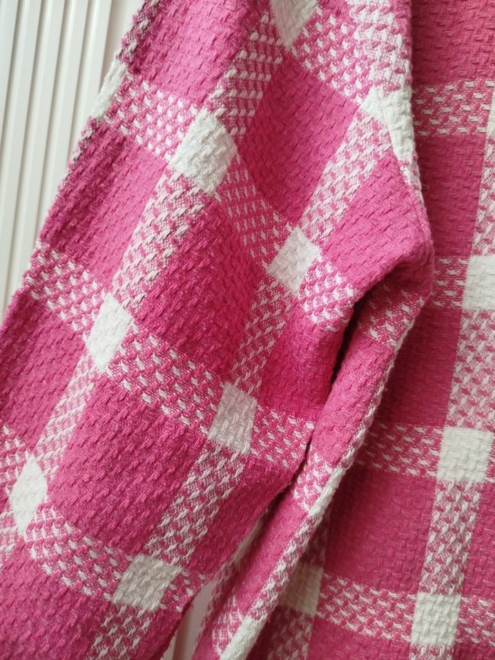 Pembe Kareli Uzun Kollu Pamuklu Gömlek - Görsel 2