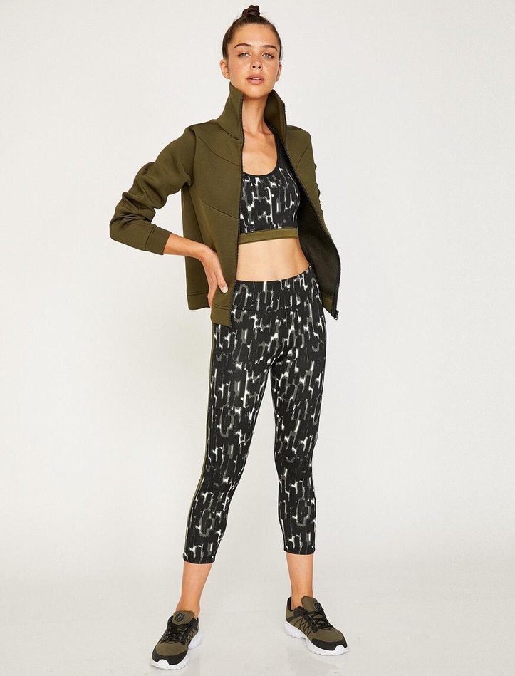 Püsküllü Nakışlı Haki Kadın Mont - Görsel 3