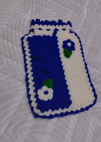 El Örgüsü Mavi Beyaz Çiçekli çeyizlik set - Görsel 4