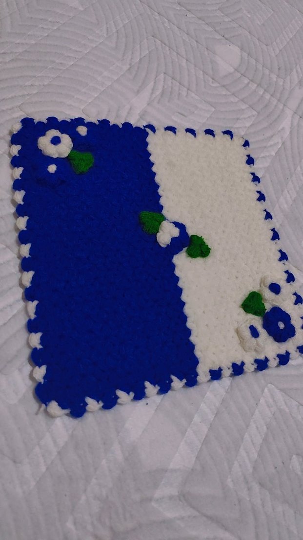 El Örgüsü Mavi Beyaz Çiçekli çeyizlik set - Görsel 3