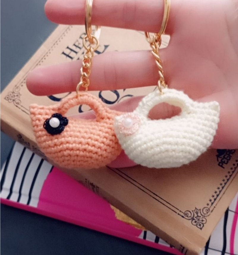 Renkli Örgü Bohem Anahtarlık - Görsel 3