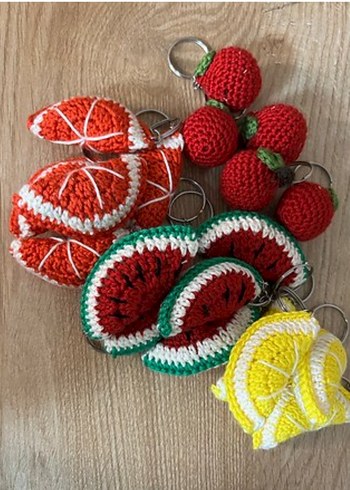 Renkli Örgü Meyve Anahtarlık - Görsel 2