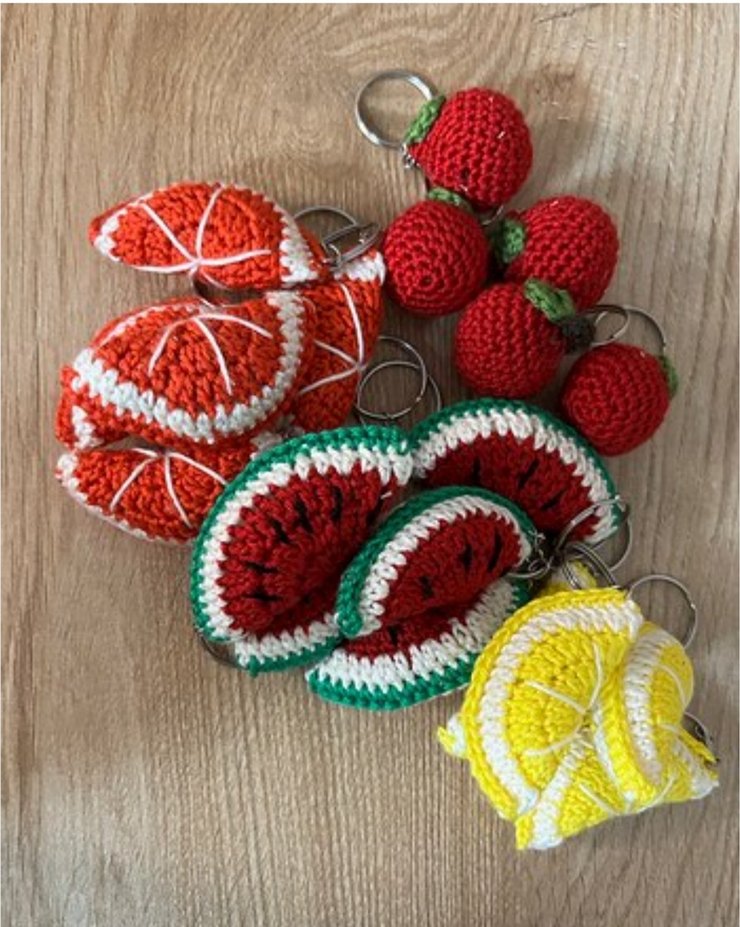 Renkli Örgü Meyve Anahtarlık - Görsel 2