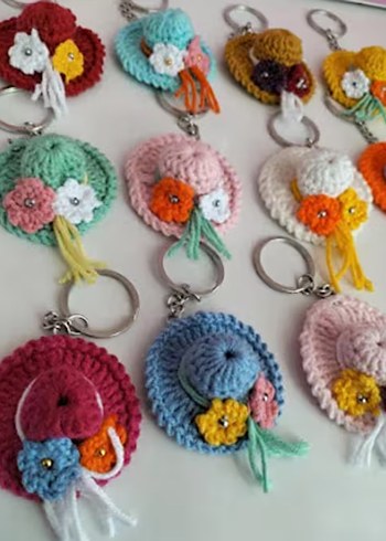 Renkli Örgü Bohem Anahtarlıklar - Görsel 2