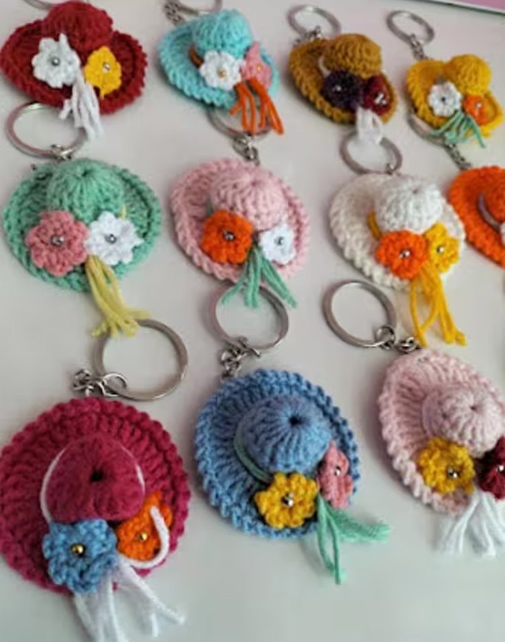 Renkli Örgü Bohem Anahtarlıklar - Görsel 2