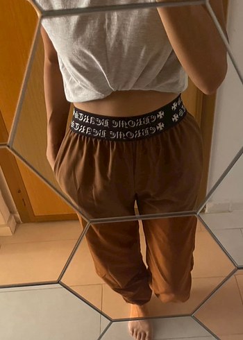 Diğer Kadın Kahverengi Midi Bol Kesim Kumaş Pantolon