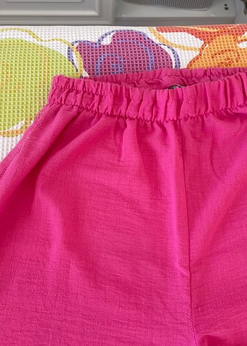 l Beden pembe Renk Pembe V Yakalı Salaş Kadın takım