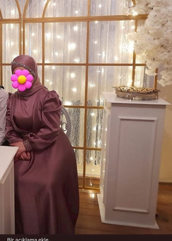 40 Beden mor Renk Uzun Mor Kadın Elbise, Etnik Desenli