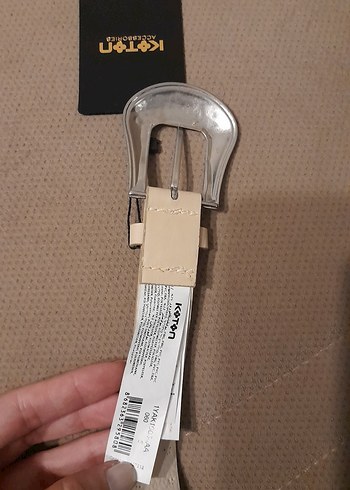 Beden Vintage Bej Deri Kadın Kemer Metal Tokalı