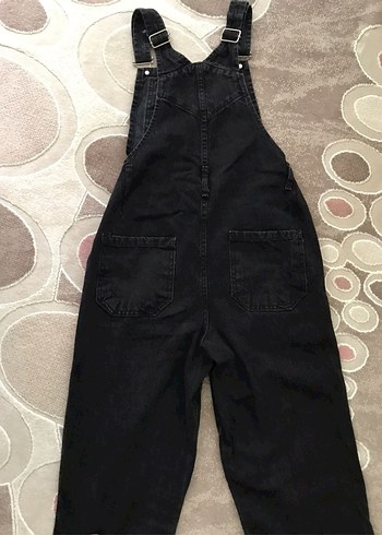 Kadın Siyah Pamuklu Salopet - Görsel 3