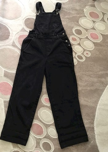 Kadın Siyah Pamuklu Salopet - Görsel 2